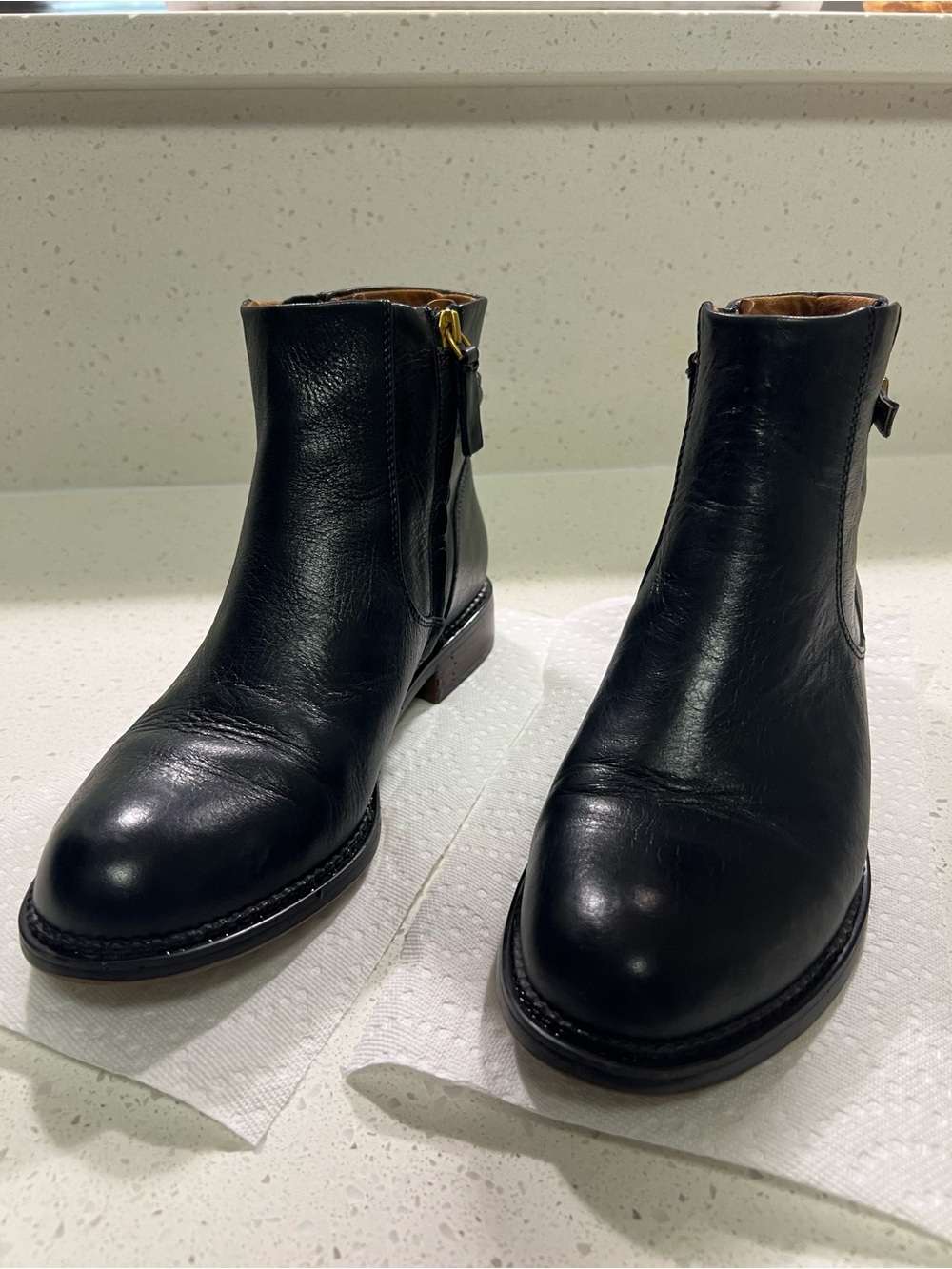 8.5 Women’s Franco Sarto Ankle Boots Black Leather